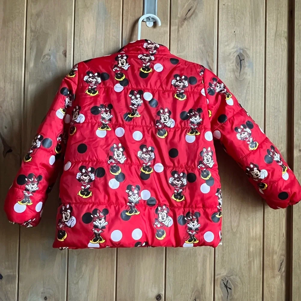 Disney Red Minnie Mouse Light weight Puffer Jacket - 3T